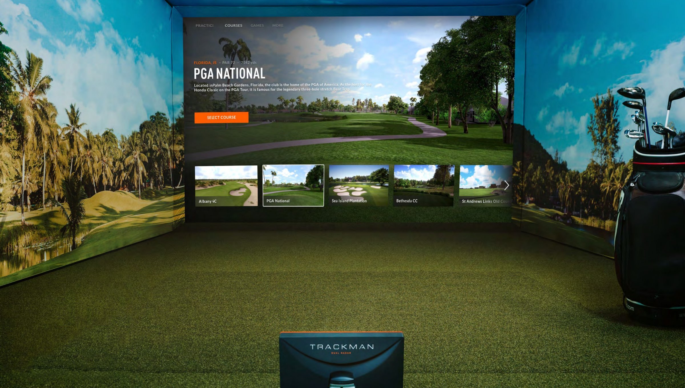 TrackMan indoor golf simulator
