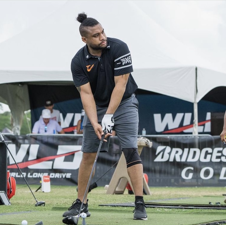 Josh Jackson competing at the World Long Drive competition.